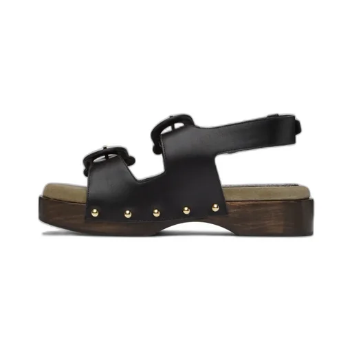 Double-Buckle Leather Sandals
