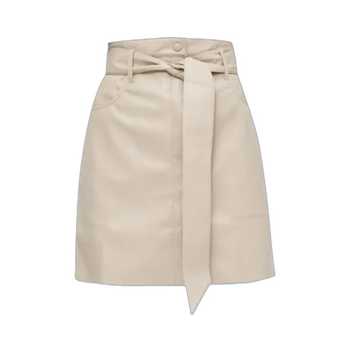 High-Waist A-Line Belted Mini Skirt