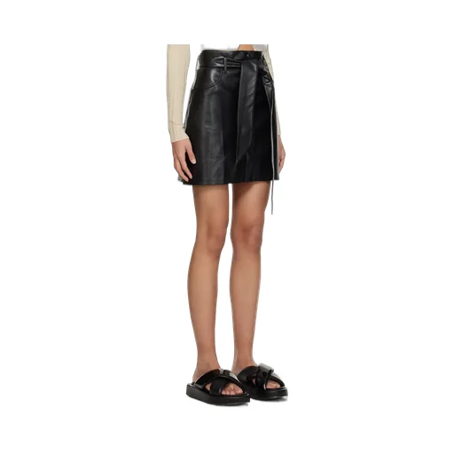 High-Waist A-Line Belted Mini Skirt