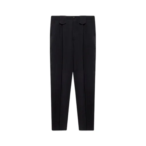 Pleat-Detail Straight-Leg Trousers