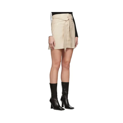High-Waist A-Line Belted Mini Skirt