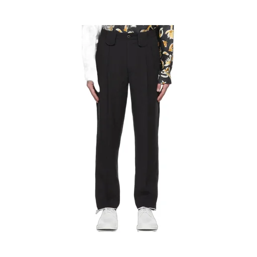 Pleat-Detail Straight-Leg Trousers
