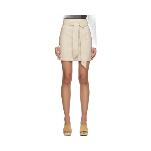 High-Waist A-Line Belted Mini Skirt