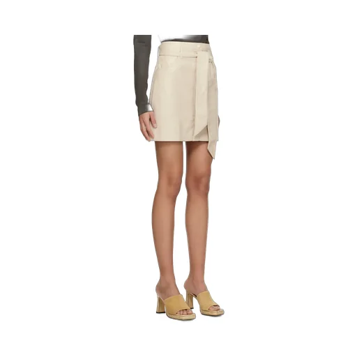 High-Waist A-Line Belted Mini Skirt