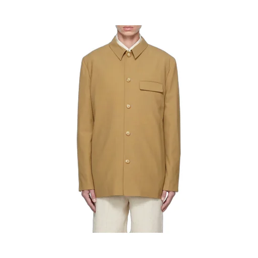 Button-Up Straight Hem Tailored Overshirt