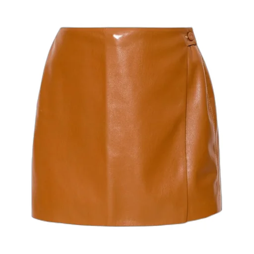 Faux-Leather Warp Skort