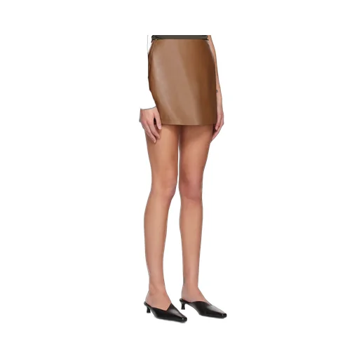 Faux-Leather Warp Skort