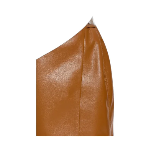 Faux-Leather Warp Skort