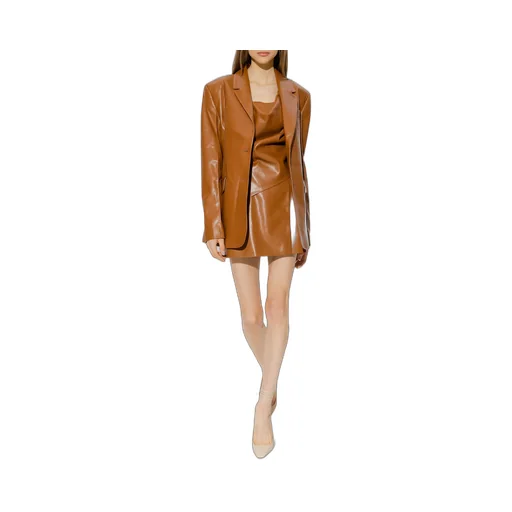 Faux-Leather Warp Skort