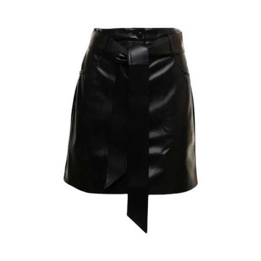 High-Waist A-Line Belted Mini Skirt
