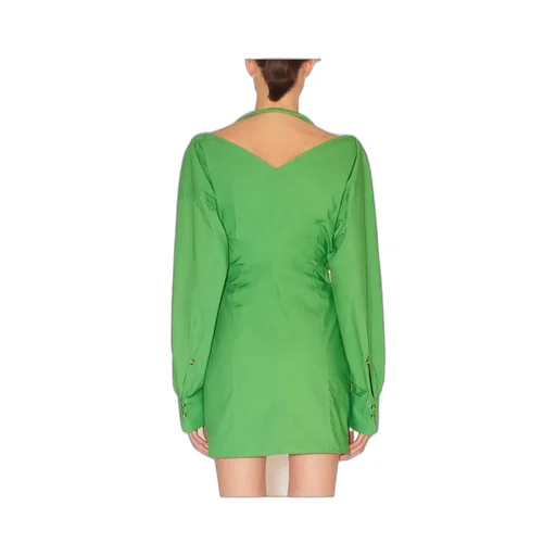 Long-Sleeve Button-Fastening Dress