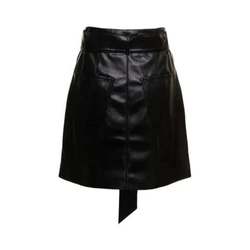 High-Waist A-Line Belted Mini Skirt