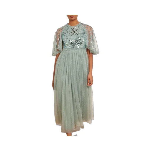 Sequined Short-Sleeved Dress