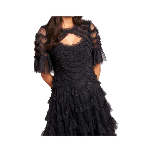 Tulle Short-Sleeved Dress