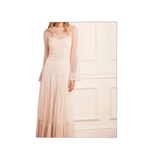 Sequined Long-Sleeved Dress