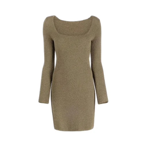 Leah Square-Neck Slim-Cut Knitted Dress