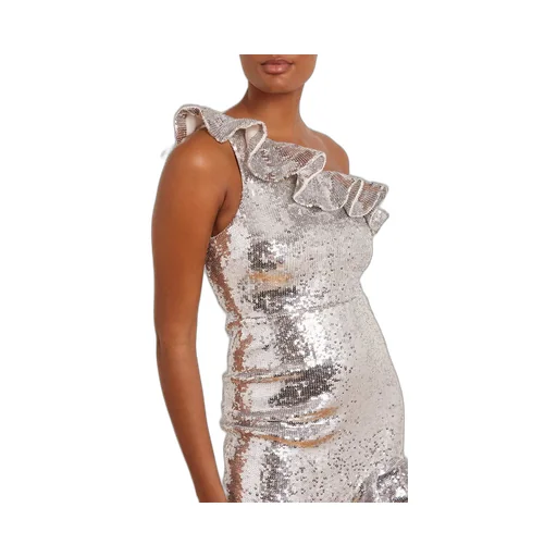 Single-Shoulder Ruffled Dress