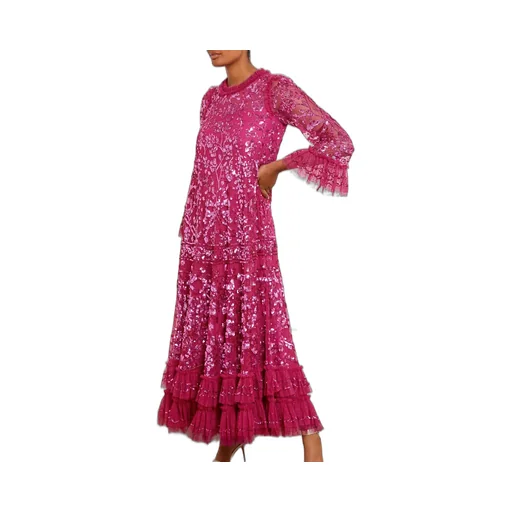 Sequinned Ruffled Maxi Dress