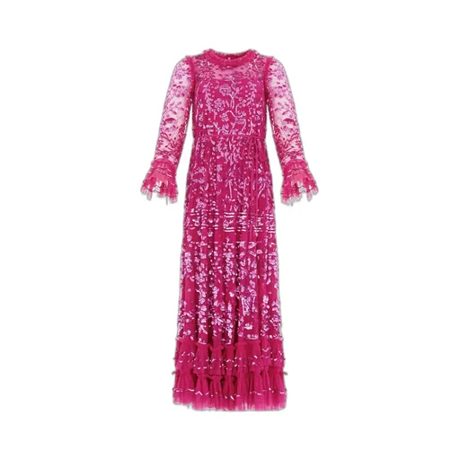 Sequinned Ruffled Maxi Dress