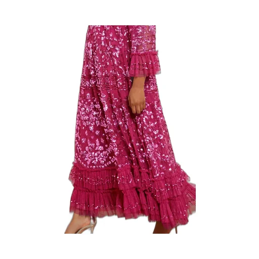 Sequinned Ruffled Maxi Dress