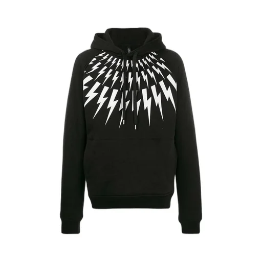 Lightning Printing Hooded Sweater