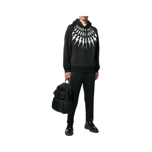 Lightning Printing Hooded Sweater