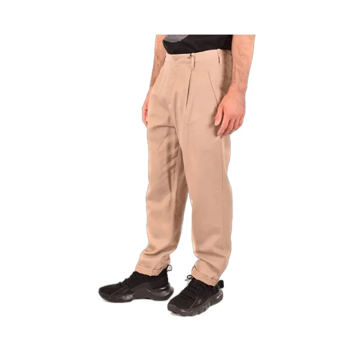 Turn-Up Hem Straight-Leg Trousers