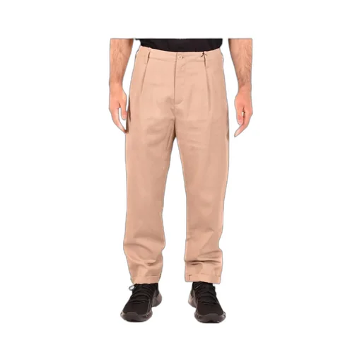 Turn-Up Hem Straight-Leg Trousers