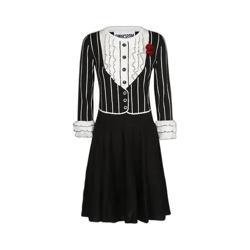 Wrinkled Round-Necked Dress