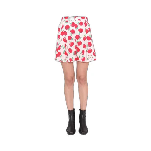 Apple Printed High-Waisted Shorts