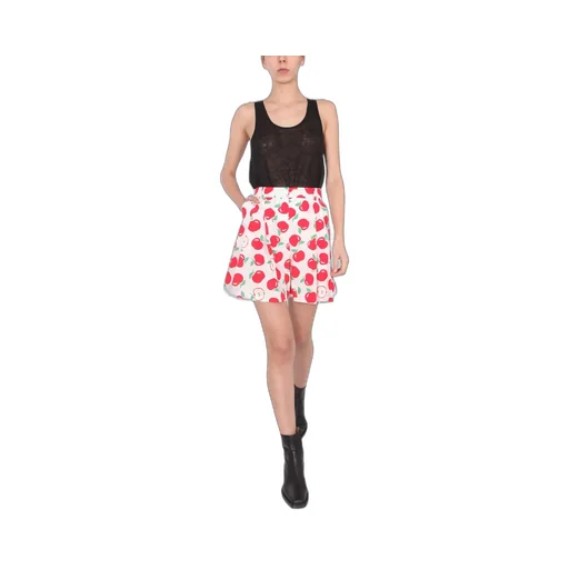 Apple Printed High-Waisted Shorts