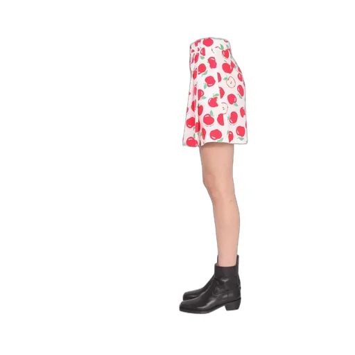 Apple Printed High-Waisted Shorts