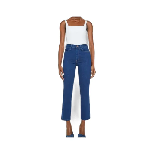 High Waist Flared Denim Trousers