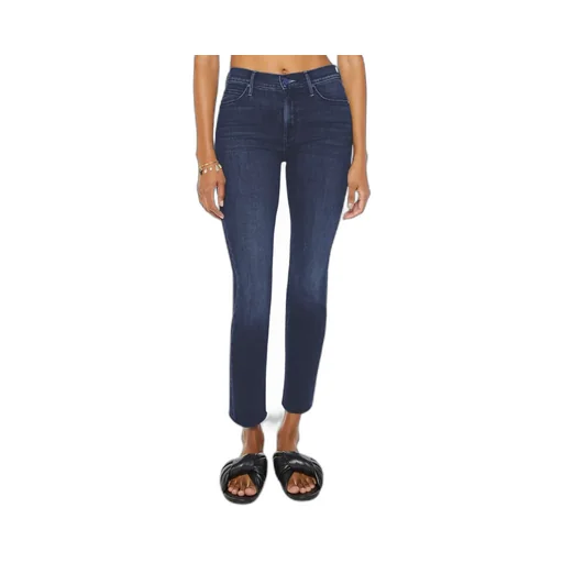 Mid-Waist Straight Leg Denim Pants