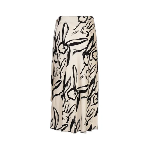 Rabbit Printed Midi Skirt