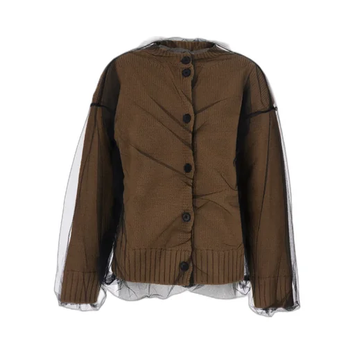 Sheer Layered Knitted Cardigan