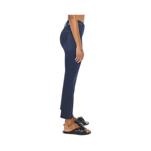 Mid-Waist Straight Leg Denim Pants