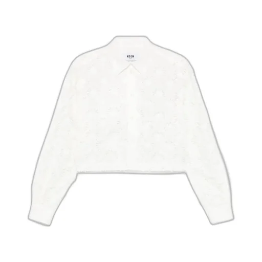 Embroidered Detail Cropped Shirt