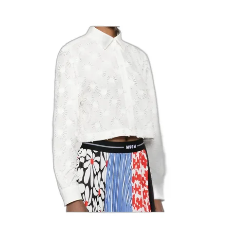 Embroidered Detail Cropped Shirt