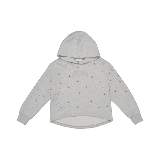 Logo Embroidered Studded Hoodie
