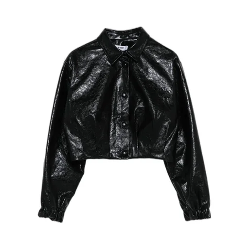 Grained-Effect Press-Stud Shirt