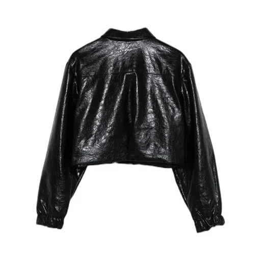 Grained-Effect Press-Stud Shirt
