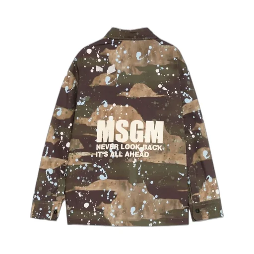 Camouflage Printed Button-Up Shirt