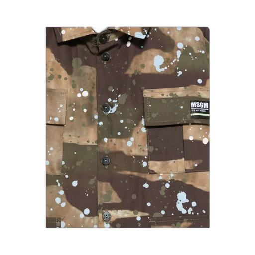 Camouflage Printed Button-Up Shirt