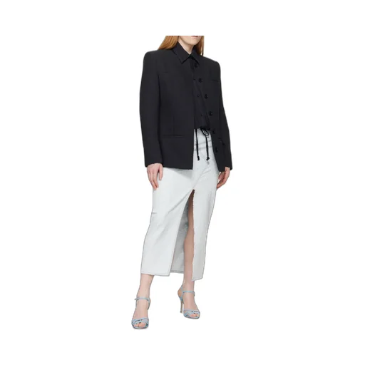 Drawstring-Hem Seersucker Shirt