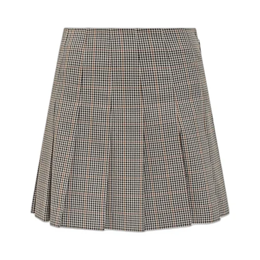 Pleated Checked Mini Skirt