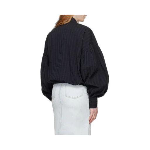 Drawstring-Hem Seersucker Shirt
