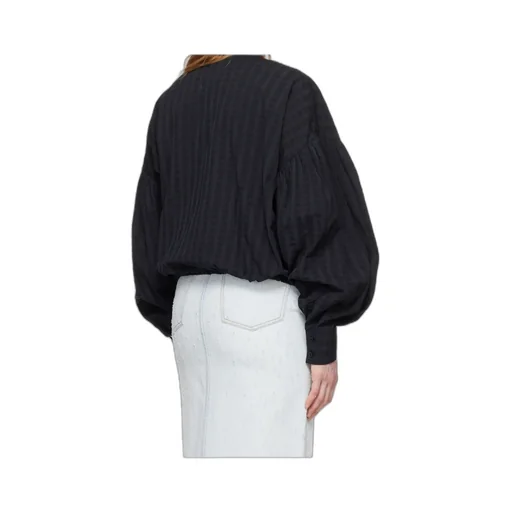 Drawstring-Hem Seersucker Shirt