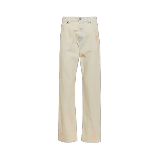 Mid-Rise Straight-Leg Distressed Jeans