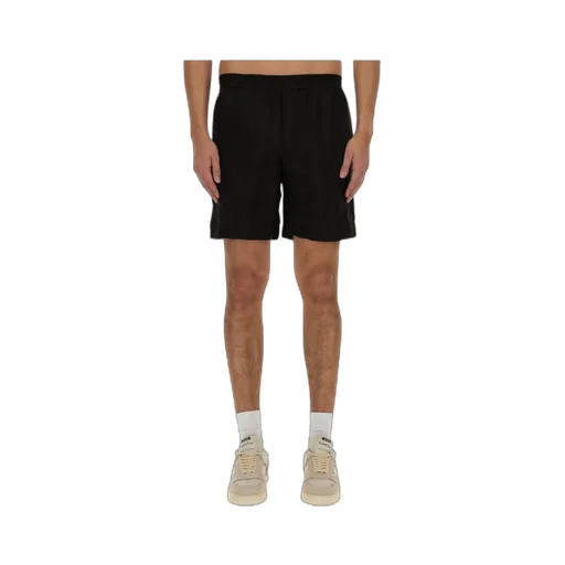 Logo Embroidered Thigh-Length Shorts
